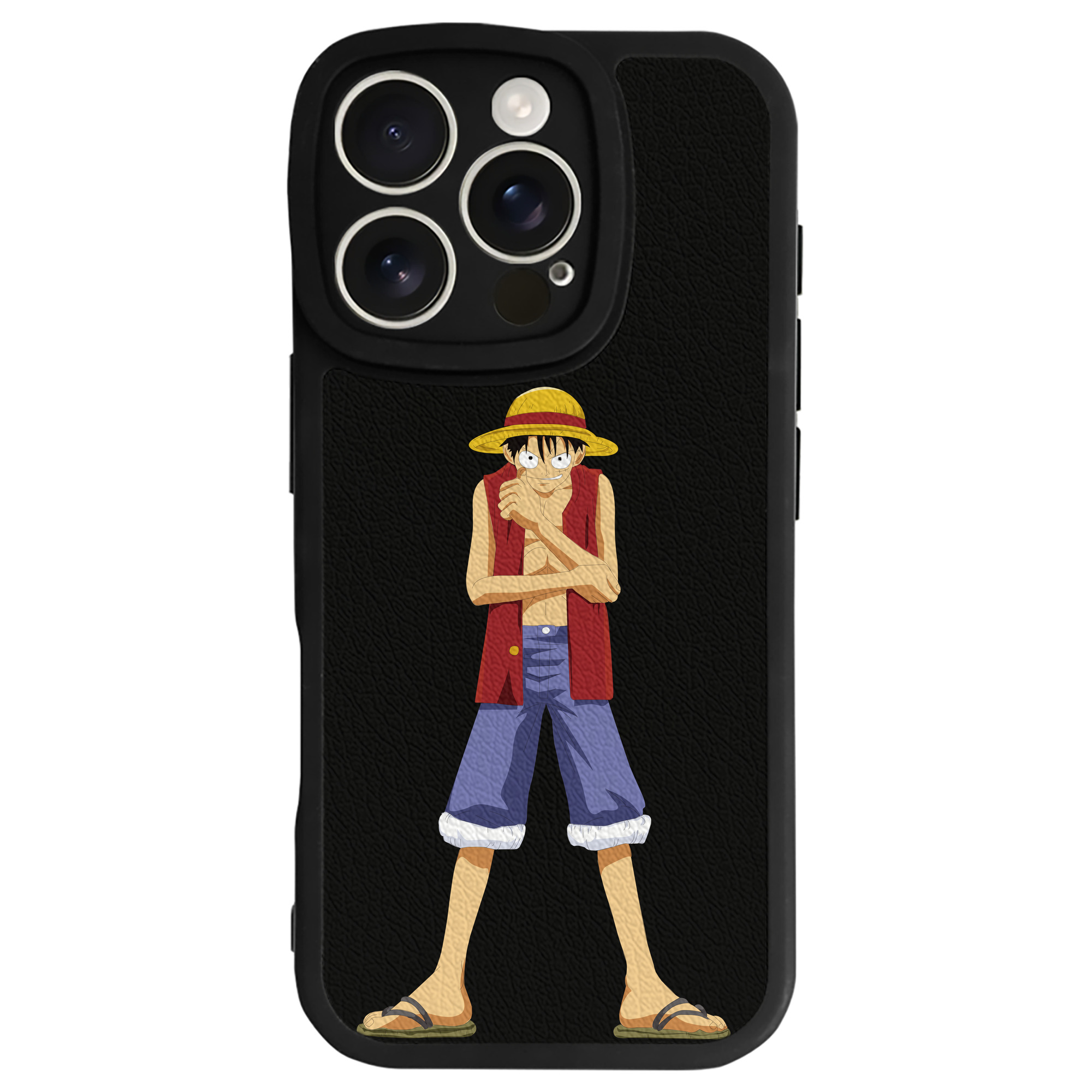 （画像用） ワンピース モンキー・D・ルフィ ONE PIECE Monkey D. Luffy 【iPhone 16シリーズ対応】シリコンスマホケース（レザー調） 材質：シリコン